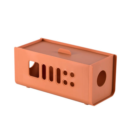 XM009 Plastic Plug-In Electric Wire Storage Box Power Board Wire Clip Box Charger Storage Finishing Box(Orange)-garmade.com