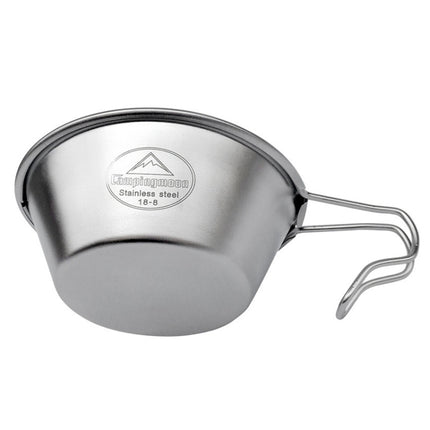 Campingmoon S220 Outdoor Portable Thickened Stainless Steel Bowl Camping Multi-Purpose Cutlery(Metallic)-garmade.com