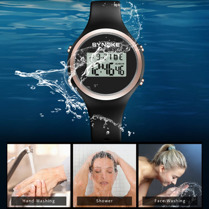 SYNOKE 9108 Student Silicone Strap Electronic Watch(Black)-garmade.com