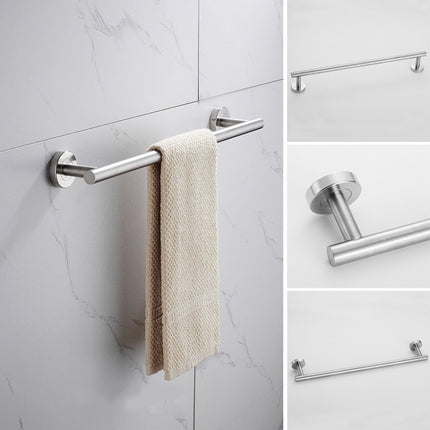 304 Stainless Steel With Grooved Bathroom Pendant Bathroom Shelf,Style: Wire Drawing Single Rod 40cm-garmade.com