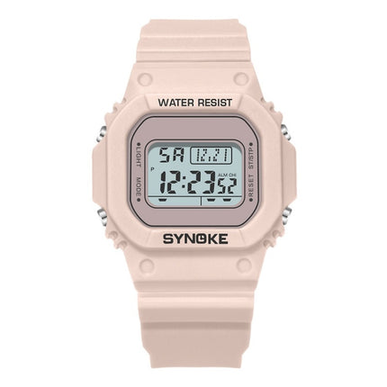 SYNOKE 9620 Couple Sports Plastic Strap Electronic Watch(Teenage Pink)-garmade.com