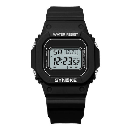 SYNOKE 9620 Couple Sports Plastic Strap Electronic Watch(Cool Black)-garmade.com