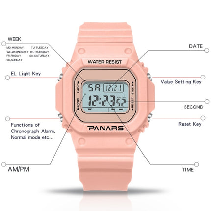 SYNOKE 9620 Couple Sports Plastic Strap Electronic Watch(Teenage Pink)-garmade.com