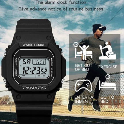 SYNOKE 9620 Couple Sports Plastic Strap Electronic Watch(Transparent Black)-garmade.com