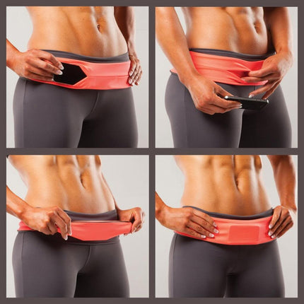Invisible Running Waist Bag Outdoor Sport Mobile Phone Bag, Size: L(Rose Red)-garmade.com