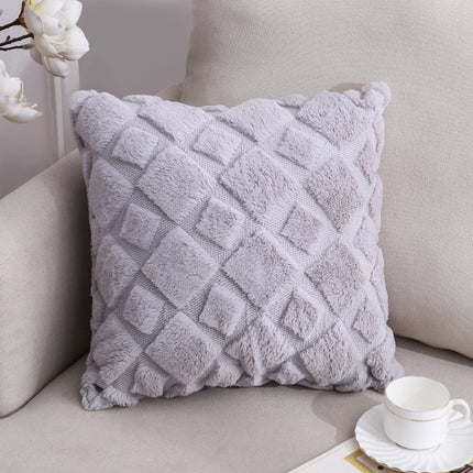 Double-Sided Plush Pillow Home Sofa Cushion Pillowcase, Size: 45x45cm Without Core(Gray Square)-garmade.com
