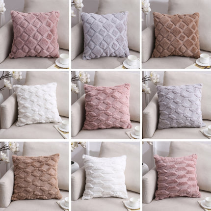 Double-Sided Plush Pillow Home Sofa Cushion Pillowcase, Size: 45x45cm Without Core(Pink Riling)-garmade.com