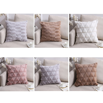 Double-Sided Plush Pillow Home Sofa Cushion Pillowcase, Size: 45x45cm Without Core(Brown Positive Triangle)-garmade.com