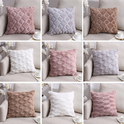 Double-Sided Plush Pillow Home Sofa Cushion Pillowcase, Size: 45x45cm Pillowcase + Core(Pink Riling)-garmade.com