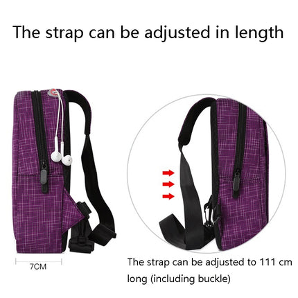 Waterproof Shoulder Messenger Bag Outdoor Chest Bag(Purple)-garmade.com