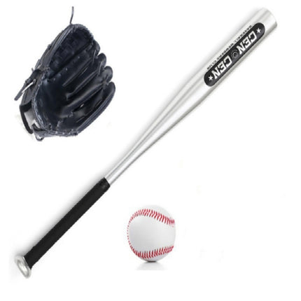 3 in1 Aluminum Alloy Baseball Bat + Baseball + Storage Bag Set(with Black Gloves)-garmade.com