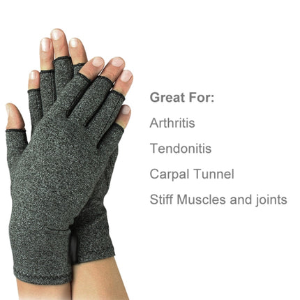 Half Finger Cycling Gloves Arthritis Pressure Health Gloves High Elastic Breathable Anti-edema Rehabilitation Riding Glov, Size:S (Gray)-garmade.com
