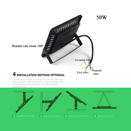 50W Ultra-Thin LED Plant Light, Full Spectrum COB Growth Light, Vegetable, Fruit & Flower Greenhouse Fill Light With Plug, Specification:UK Plug-garmade.com