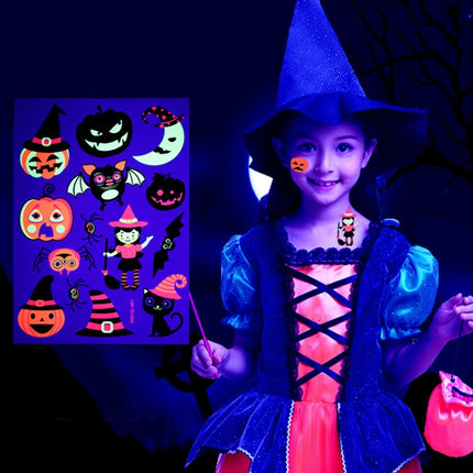 Halloween Fluorescent Children Water Transfer Sticker Cartoon Animal Tattoo Sticker(WSYG02)-garmade.com