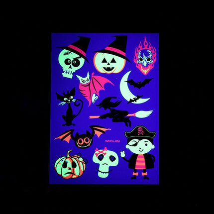 Halloween Fluorescent Children Water Transfer Sticker Cartoon Animal Tattoo Sticker(WSYG03)-garmade.com