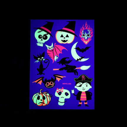 Halloween Fluorescent Children Water Transfer Sticker Cartoon Animal Tattoo Sticker(WSYG02)-garmade.com