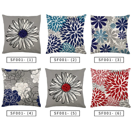2 PCS Waterproof Antifouling & Oil Proof Pillowcase Living Room Home Printing Polyester Linen Sofa Cushion Without Pillow Core, Size: 45x45cm(SF001-1)-garmade.com