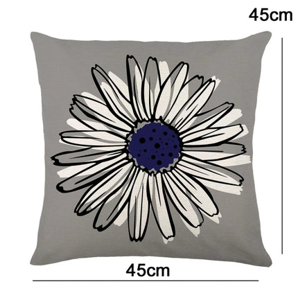 2 PCS Waterproof Antifouling & Oil Proof Pillowcase Living Room Home Printing Polyester Linen Sofa Cushion Without Pillow Core, Size: 45x45cm(SF001-6)-garmade.com