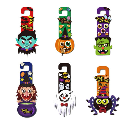 1 Sets Children Cartoon Halloween Decoration Door Hanging Stickers Holiday DIY Game Emoticons(Vampire)-garmade.com