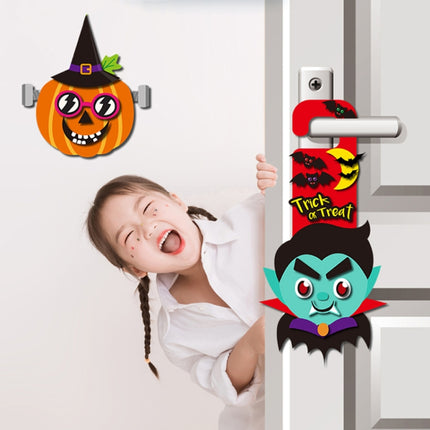 1 Sets Children Cartoon Halloween Decoration Door Hanging Stickers Holiday DIY Game Emoticons(Ghost)-garmade.com
