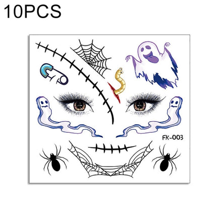 10 PCS Water Transfer Stickers Children Cartoon Halloween Funny Tattoo Stickers Horror Decoration Face Stickers(FK-003)-garmade.com