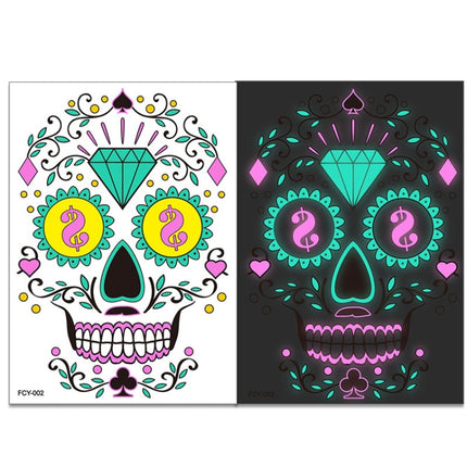 Halloween Two-Color Luminous Funny Tattoo Stickers Face Sticker(FCY-002)-garmade.com