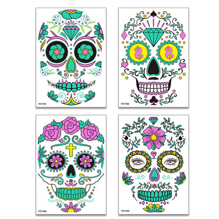 Halloween Two-Color Luminous Funny Tattoo Stickers Face Sticker(FCY-003)-garmade.com
