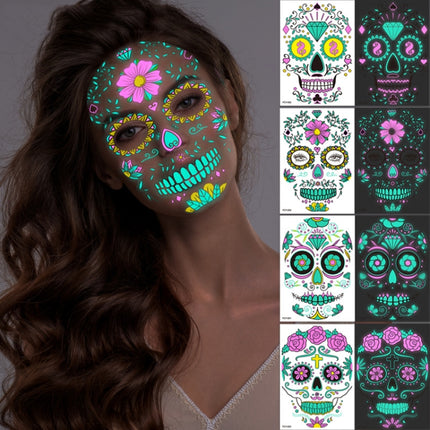 Halloween Two-Color Luminous Funny Tattoo Stickers Face Sticker(FCY-003)-garmade.com