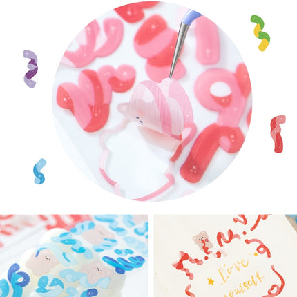1pc Candy House Series Stickers Hand-Painted Cartoon Cute Ribbon Hand Account Stickers,Random Color-garmade.com
