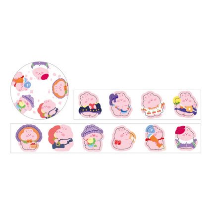 5 PCS Washi Tape Sweetheart Bubble Machine Series Special-Shaped Hand-Painted Cartoon Hand Account Decoration Stickers(Cherry Blossom Bunny)-garmade.com