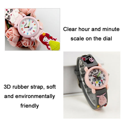 JNEW A335-86195 Children Cute Cartoon Waterproof Time Cognitive Quartz Watch(Sakura (White))-garmade.com