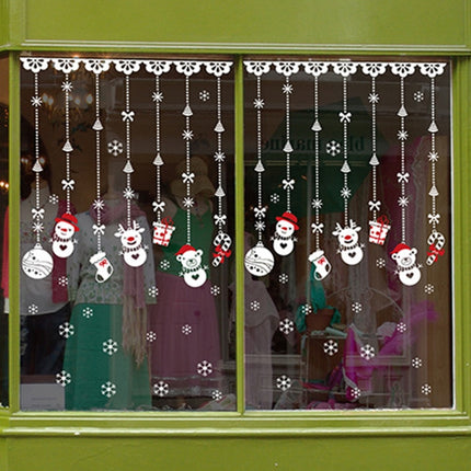 1 Set Christmas Snowman Ornaments Glass Door Window Electrostatic Sticker(XC002)-garmade.com