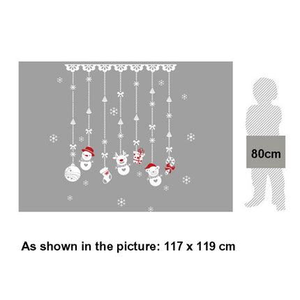 1 Set Christmas Snowman Ornaments Glass Door Window Electrostatic Sticker(XC002)-garmade.com