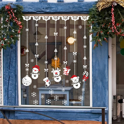 1 Set Christmas Snowman Ornaments Glass Door Window Electrostatic Sticker(XC002)-garmade.com