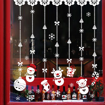 1 Set Christmas Snowman Ornaments Glass Door Window Electrostatic Sticker(XC002)-garmade.com