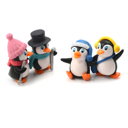 2 Sets Winter Penguin Doll Mobile Phone Pendant Toy Fleshy Decoration, Specification:Set of 4-garmade.com