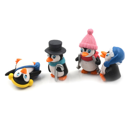 2 Sets Winter Penguin Doll Mobile Phone Pendant Toy Fleshy Decoration, Specification:Set of 4-garmade.com