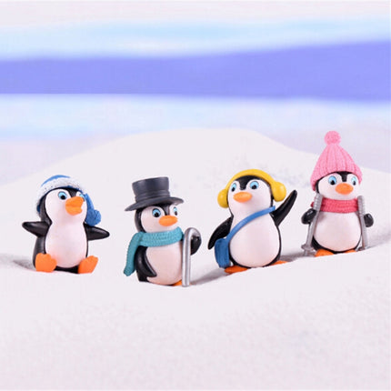 2 Sets Winter Penguin Doll Mobile Phone Pendant Toy Fleshy Decoration, Specification:Set of 4-garmade.com