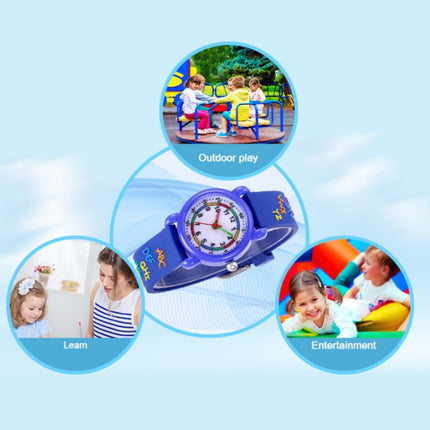 JNEW A335-20094 Children 3D Cartoon Letters Rubber Shell Waterproof Quartz Watch(Blue)-garmade.com