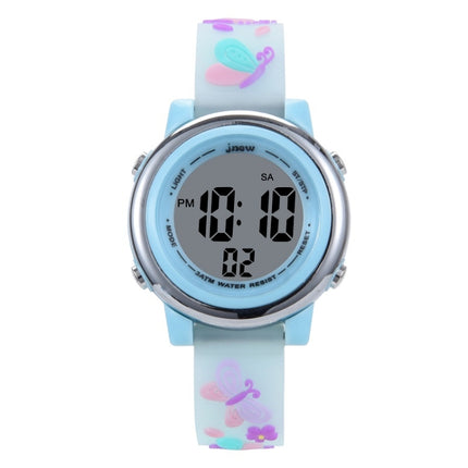 JNEW A86628 Student Cartoon 3D Butterfly Multi-Function Waterproof LED Sports Electronic Watch(Blue)-garmade.com