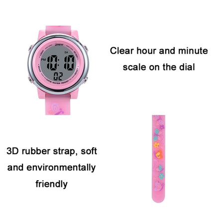 JNEW A86628 Student Cartoon 3D Butterfly Multi-Function Waterproof LED Sports Electronic Watch(Dark Purple)-garmade.com