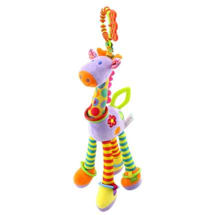 Baby Carriage Hanging Toy 0-1 Year Old Bell Teether Giraffe Bed Bell(Purple)-garmade.com