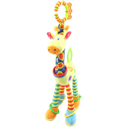 Baby Carriage Hanging Toy 0-1 Year Old Bell Teether Giraffe Bed Bell(Yellow)-garmade.com
