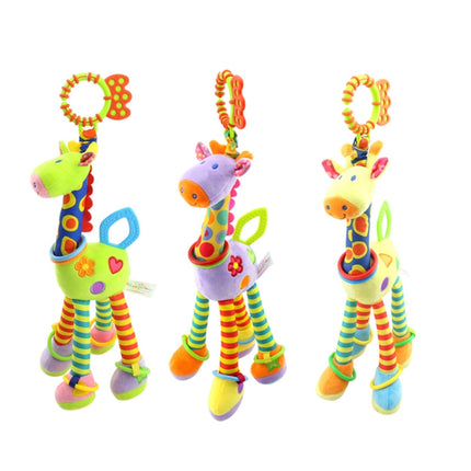 Baby Carriage Hanging Toy 0-1 Year Old Bell Teether Giraffe Bed Bell(Green)-garmade.com