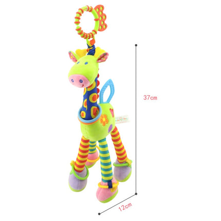 Baby Carriage Hanging Toy 0-1 Year Old Bell Teether Giraffe Bed Bell(Yellow)-garmade.com