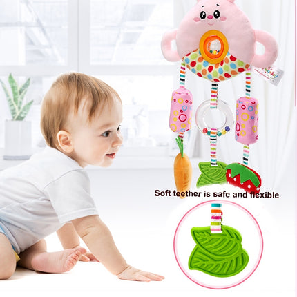Stroller Toy 0-1 Year Old Bed Hanging Turn Bead Doll Baby Bed Bell Plush Rattle(H168190-3B Rabbit)-garmade.com