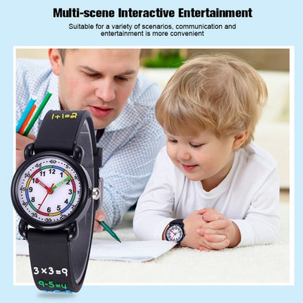 JNEW A335-20093 Children 3D Mathematical Calculations Waterproof Cartoon Watch(Rubber Shell Black)-garmade.com