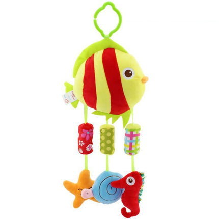 Cute Animal Wind Chimes Baby Toy 0-1 Year Old Bed Hanging Grip Baby Bed Bell(Goldfish)-garmade.com