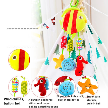 Cute Animal Wind Chimes Baby Toy 0-1 Year Old Bed Hanging Grip Baby Bed Bell(Yellow Owl)-garmade.com