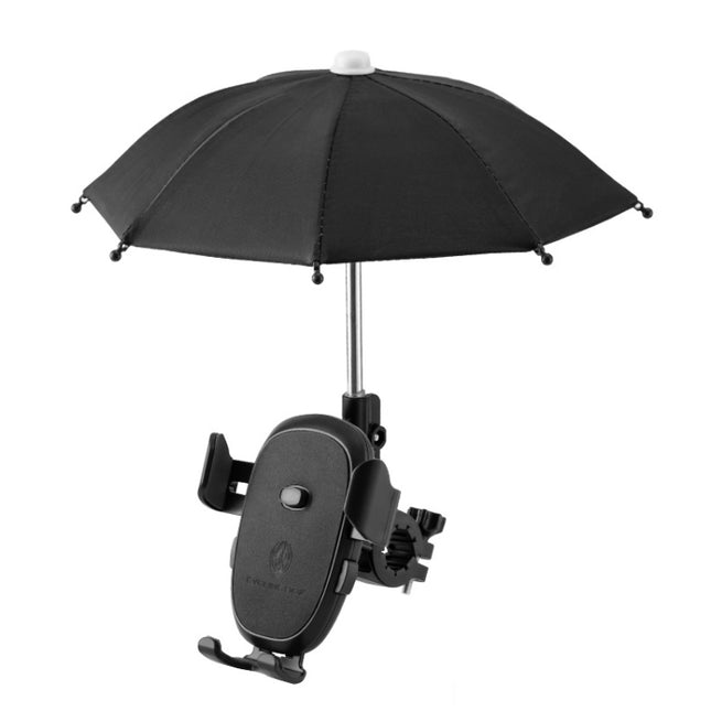 CYCLINGBOX BG-2935 Bicycle Mobile Phone Bracket With Umbrella Waterproof Navigation Electric Car Mobile Phone Frame, Style: Handlebar Installation (Black)-garmade.com